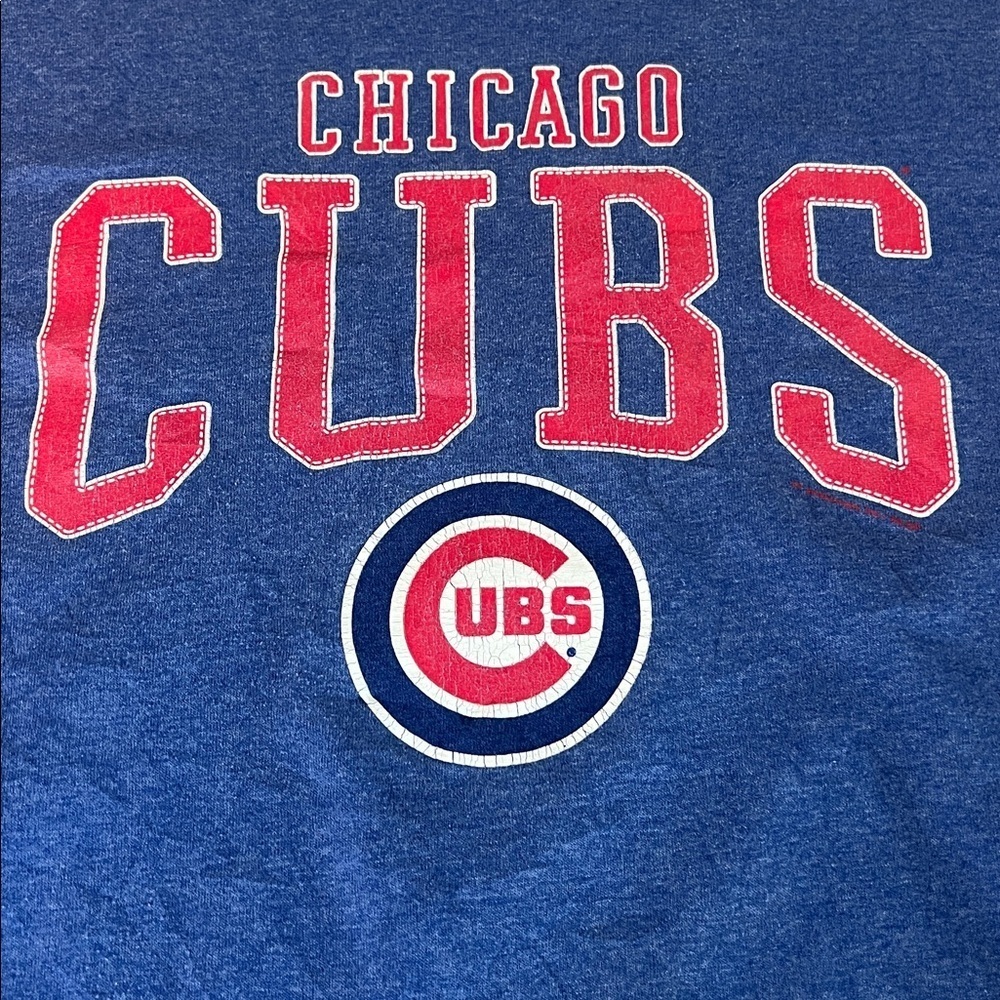 MLB Chicago Cubs Graphic Logo TShirt Blue Size Large
